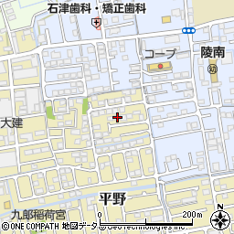 岡山県岡山市北区平野740-9周辺の地図