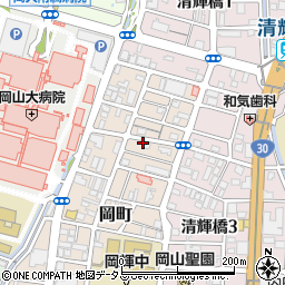 岡山県岡山市北区岡町6-3周辺の地図