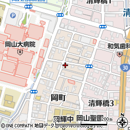 岡山県岡山市北区岡町6-1周辺の地図