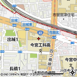 大阪府立今宮工科高等学校周辺の地図