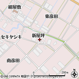 愛知県田原市野田町新屋坪周辺の地図