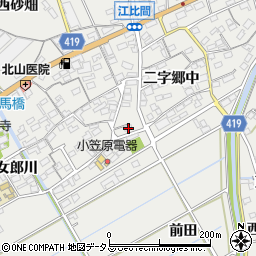 愛知県田原市江比間町二字郷中60周辺の地図