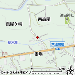 愛知県田原市六連町西高尾84周辺の地図