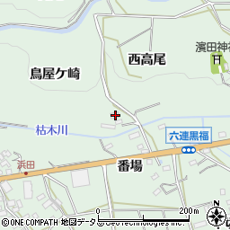 愛知県田原市六連町西高尾86周辺の地図