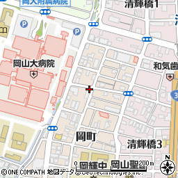 岡山県岡山市北区岡町18-7周辺の地図