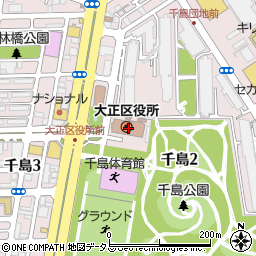 大阪市大正区役所周辺の地図