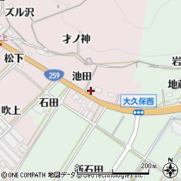 愛知県田原市野田町池田40周辺の地図