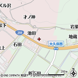 愛知県田原市野田町池田周辺の地図