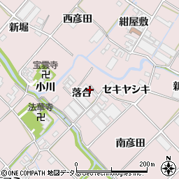 愛知県田原市野田町落合周辺の地図