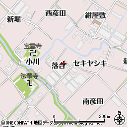 愛知県田原市野田町（落合）周辺の地図