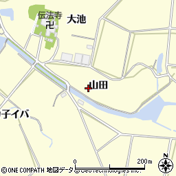 愛知県田原市神戸町山田周辺の地図