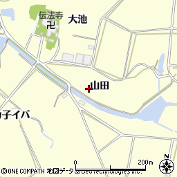 愛知県田原市神戸町（山田）周辺の地図