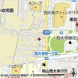 岡山県岡山市東区西大寺中野24周辺の地図
