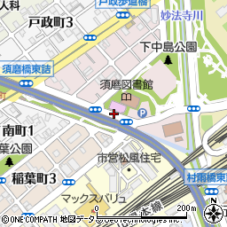 須磨区民センター前周辺の地図
