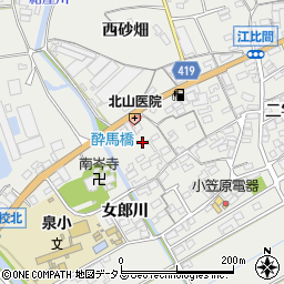 愛知県田原市江比間町三字郷中40周辺の地図