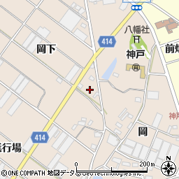 愛知県田原市西神戸町岡下周辺の地図