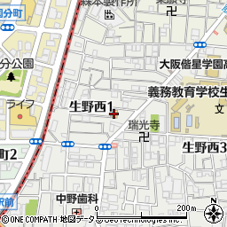 セブンイレブン大阪生野西１丁目店周辺の地図