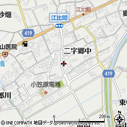 愛知県田原市江比間町二字郷中周辺の地図