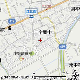 愛知県田原市江比間町二字郷中46周辺の地図