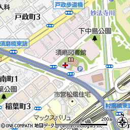 神戸市須磨体育館周辺の地図