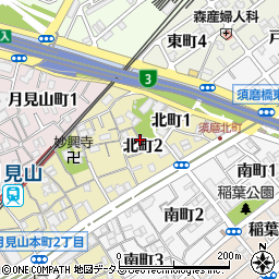 兵庫県神戸市須磨区北町周辺の地図