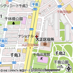 大阪市立大正会館周辺の地図