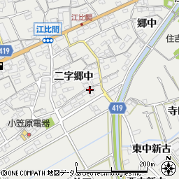 愛知県田原市江比間町二字郷中32周辺の地図
