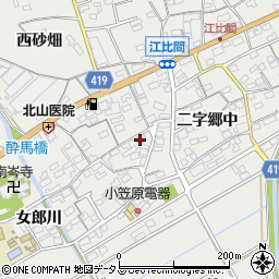 愛知県田原市江比間町三字郷中22周辺の地図