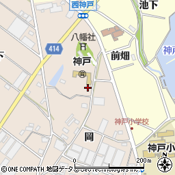 愛知県田原市西神戸町岡169周辺の地図