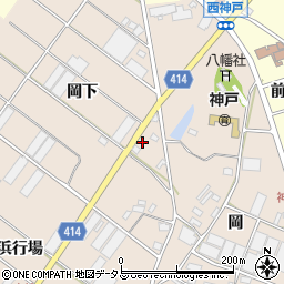 愛知県田原市西神戸町岡下104周辺の地図