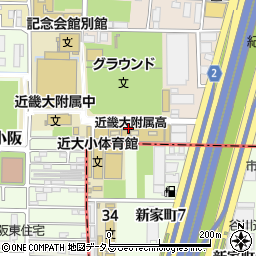 近畿大学附属高等学校周辺の地図