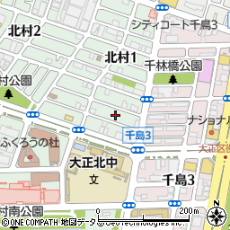 大阪府大阪市大正区北村1丁目16周辺の地図