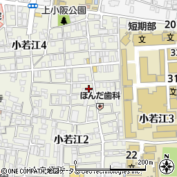 大阪近大前郵便局周辺の地図