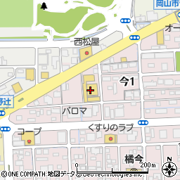 西日本三菱岡山店周辺の地図