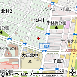 大阪府大阪市大正区北村1丁目16-24周辺の地図