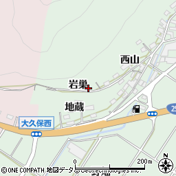 愛知県田原市大久保町岩巣周辺の地図