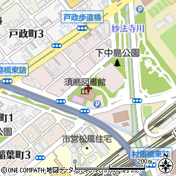 兵庫県神戸市須磨区中島町1丁目周辺の地図