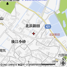 愛知県田原市小中山町（北浜新田）周辺の地図