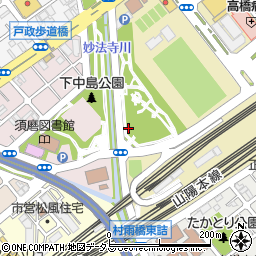 妙法寺川左岸公園トイレ周辺の地図