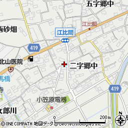 愛知県田原市江比間町二字郷中13周辺の地図