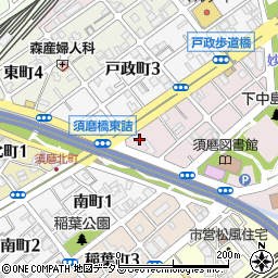 兵庫県神戸市須磨区中島町3丁目周辺の地図