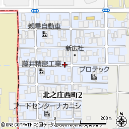 奈良県奈良市北之庄西町周辺の地図
