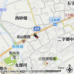 愛知県田原市江比間町三字郷中60周辺の地図