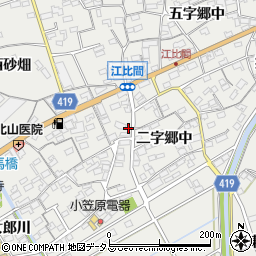 愛知県田原市江比間町三字郷中13周辺の地図