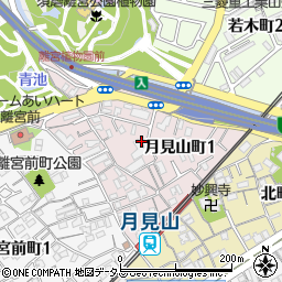 兵庫県神戸市須磨区月見山町周辺の地図