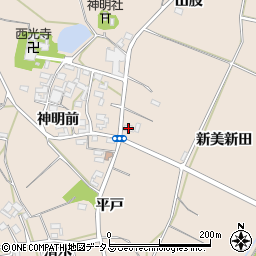 愛知県田原市西神戸町中田周辺の地図