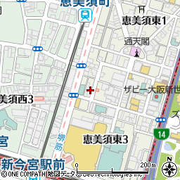 パークイット恵美須東２丁目駐車場周辺の地図