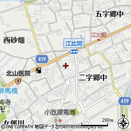 愛知県田原市江比間町三字郷中62-4周辺の地図