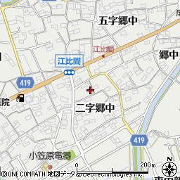 愛知県田原市江比間町二字郷中8-2周辺の地図