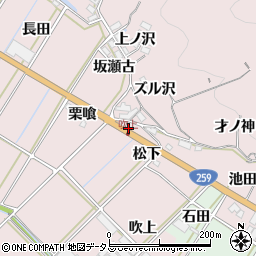 愛知県田原市野田町松下周辺の地図